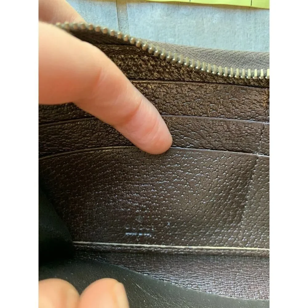 GUCCI GG Canvas Leather Zip Around Long Clutch Wallet Brown Designer - Picture 10 of 12